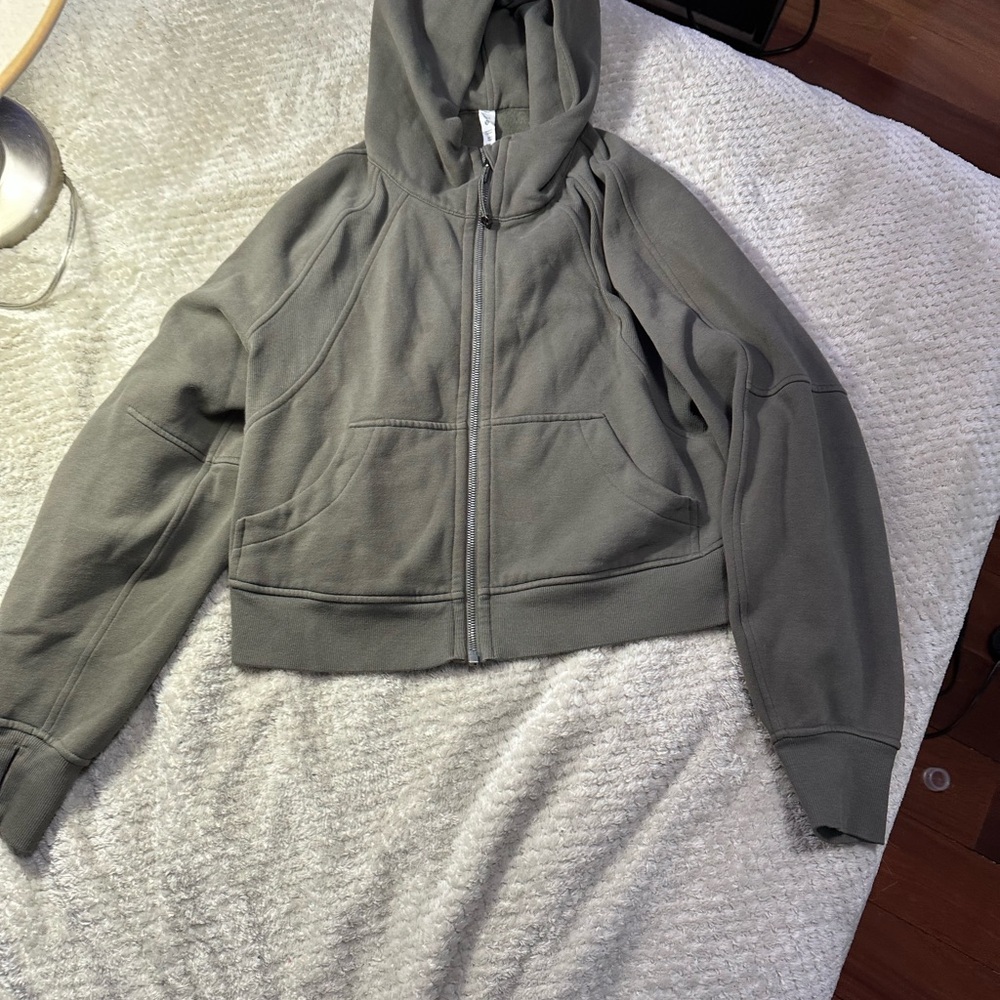 Lululemon green scuba full Zip-Up Hoodie
